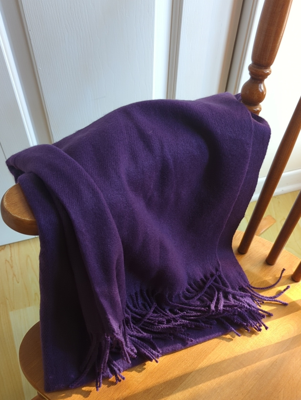 Purple Fringe Throw Blanket - Home Accents